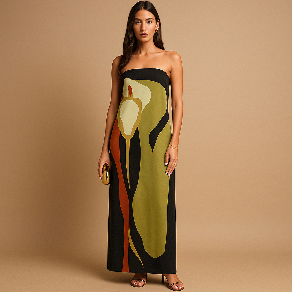 Printed summer dress with elegant fit for women | Isla