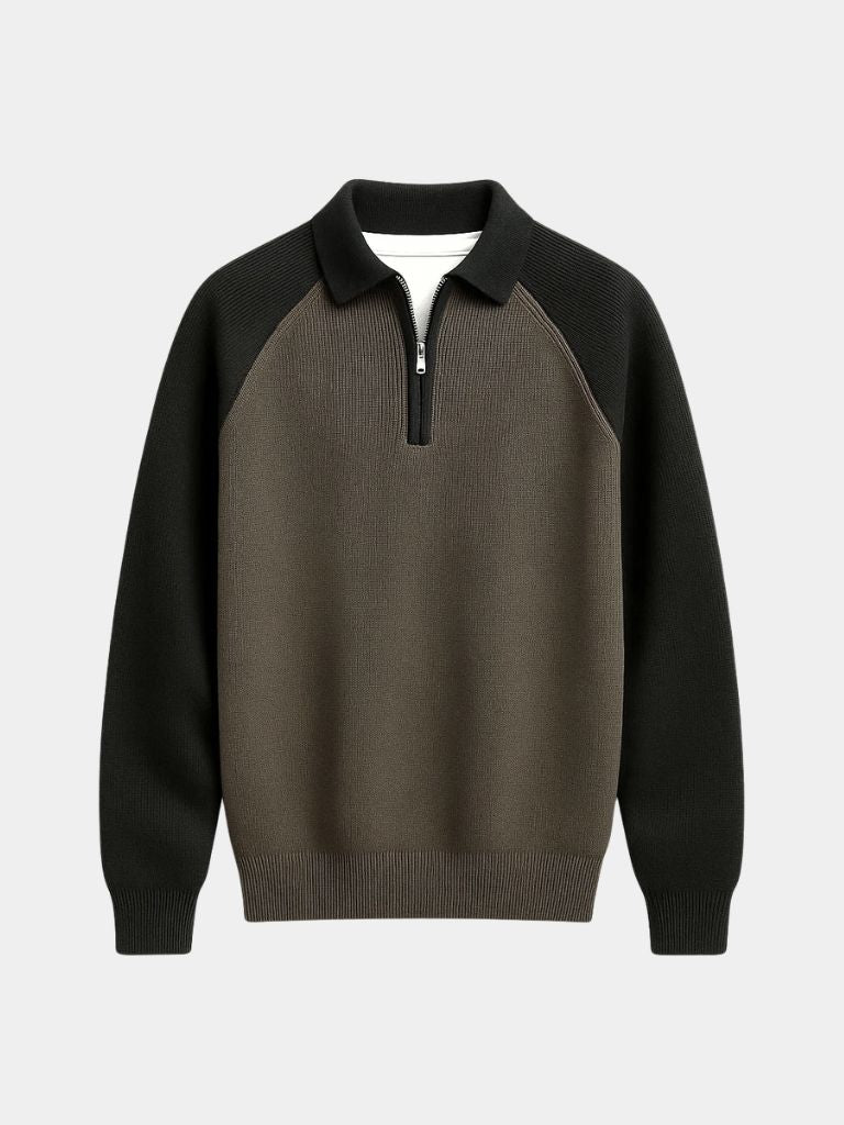 Raglan Quarter Zip Sweater for Men