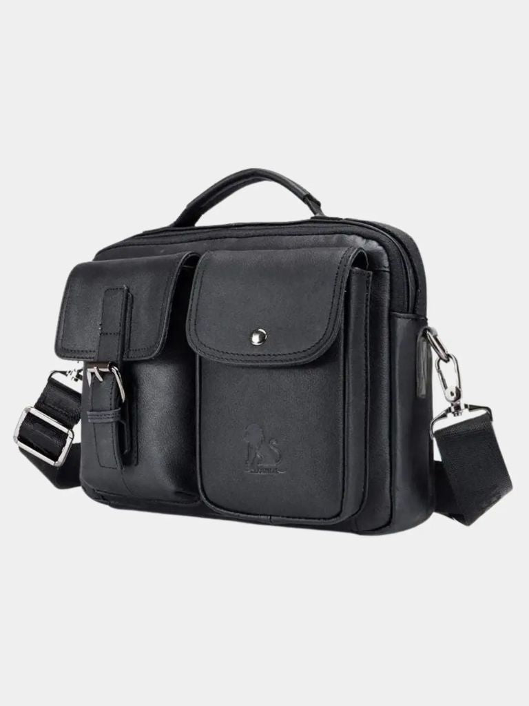 Retro Leather Square Shoulder Bag for Men