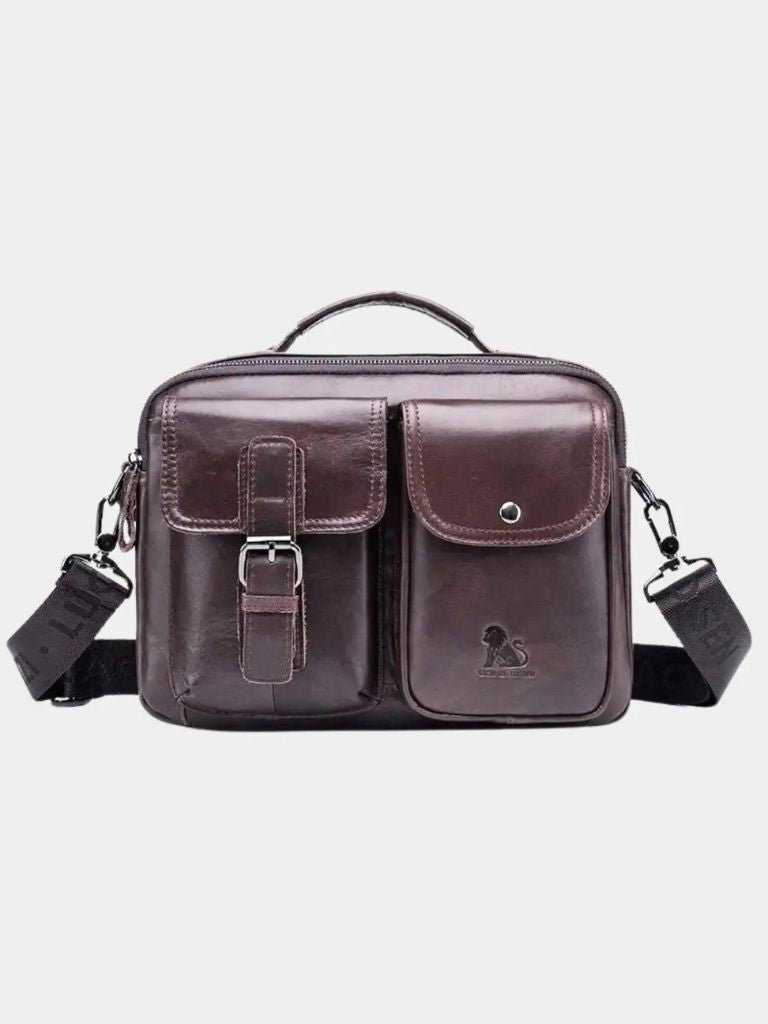 Retro Leather Square Shoulder Bag for Men