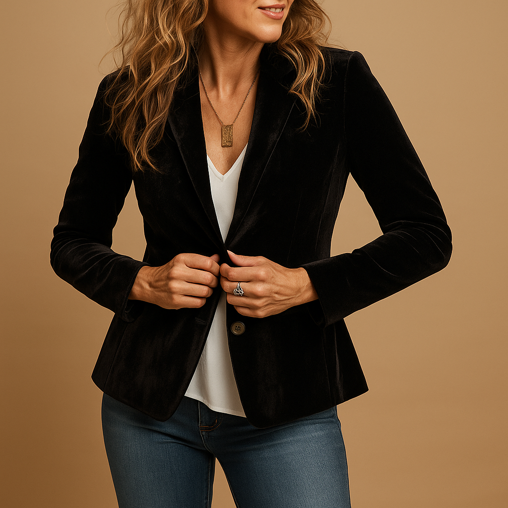Retro slim-fit blazer with pockets for women | Camilla