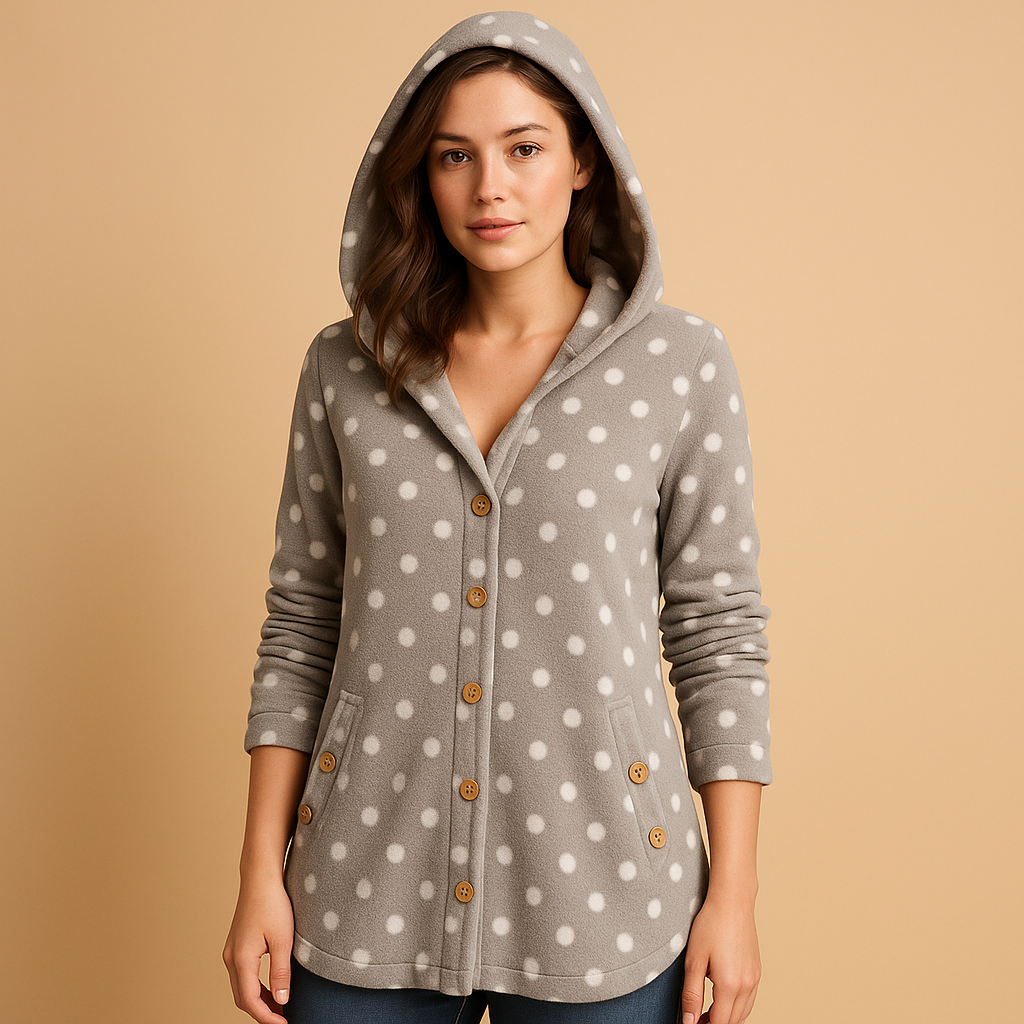 Reversible fleece jacket with hood for women | Bexley