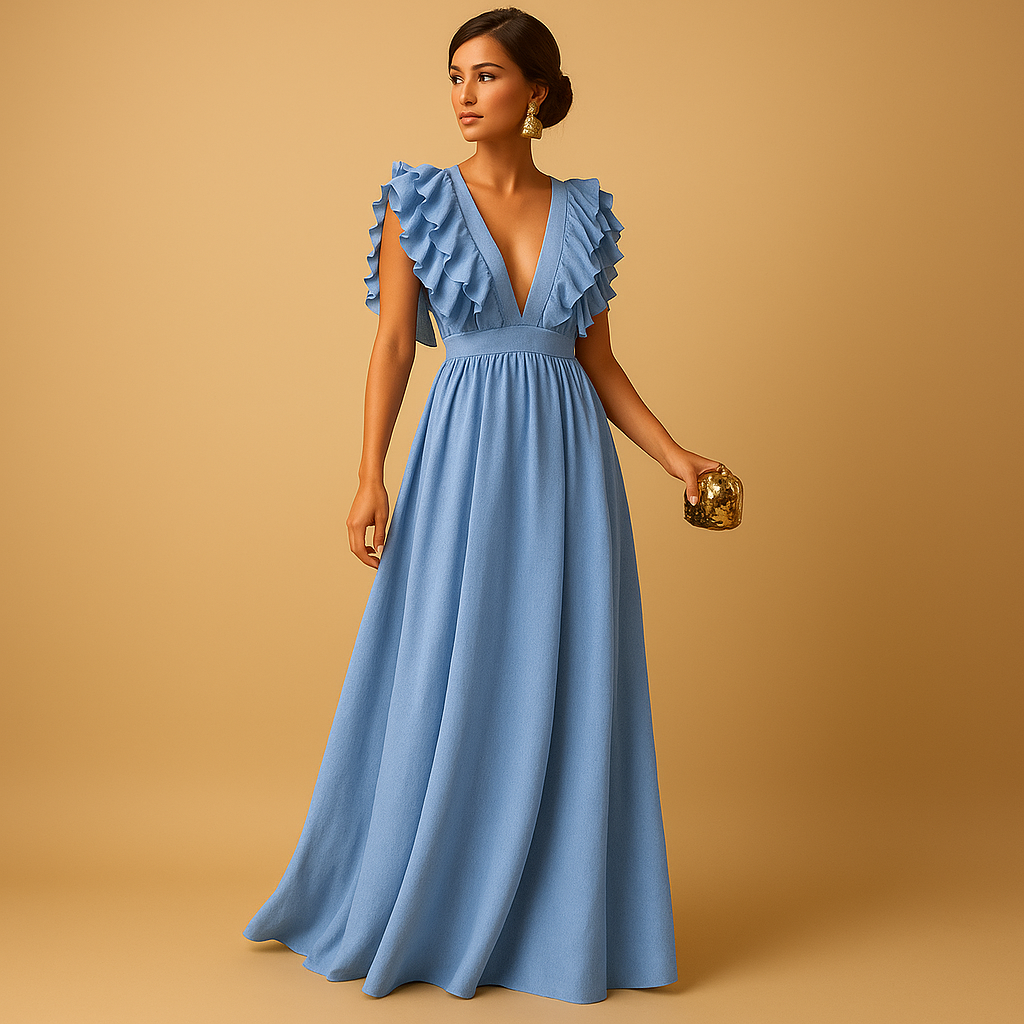 Ruched long sleeve dress for women | Clara