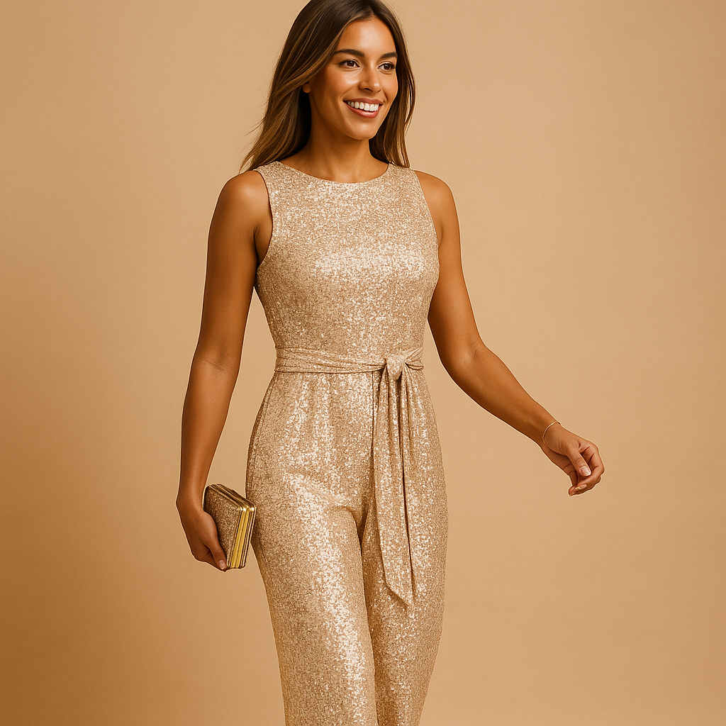 Sequin sleeveless party jumpsuit for women | Isabelle