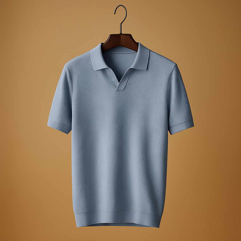 Slim fit classic polo shirt with button collar for men | Lucas