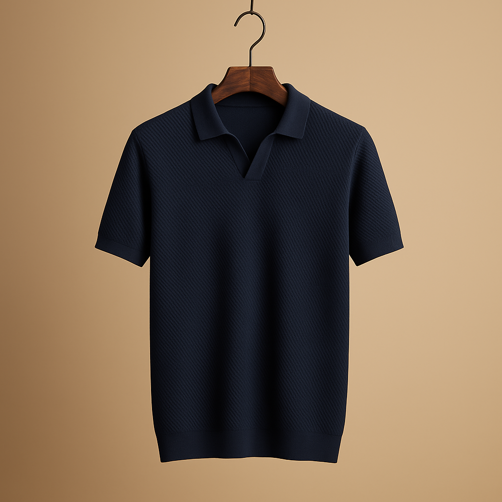 Slim fit classic polo shirt with button collar for men | Lucas