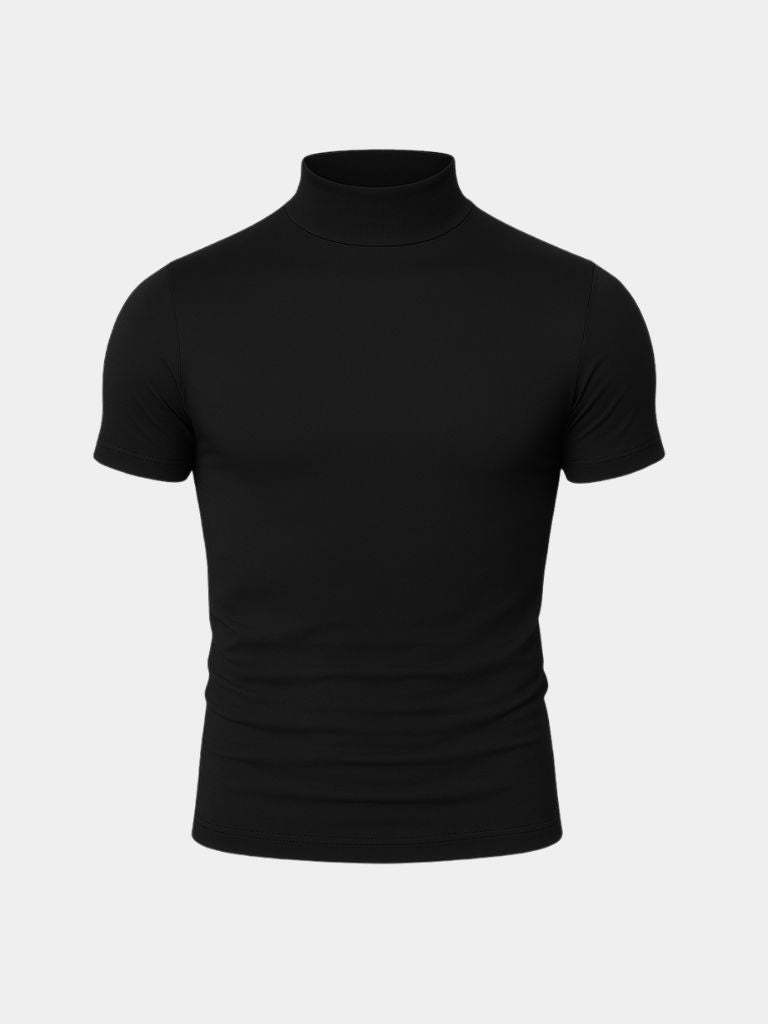 Solid Casual Turtle Neck T-Shirt for Men