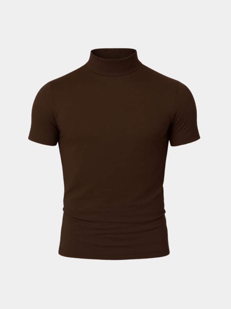 Solid Casual Turtle Neck T-Shirt for Men
