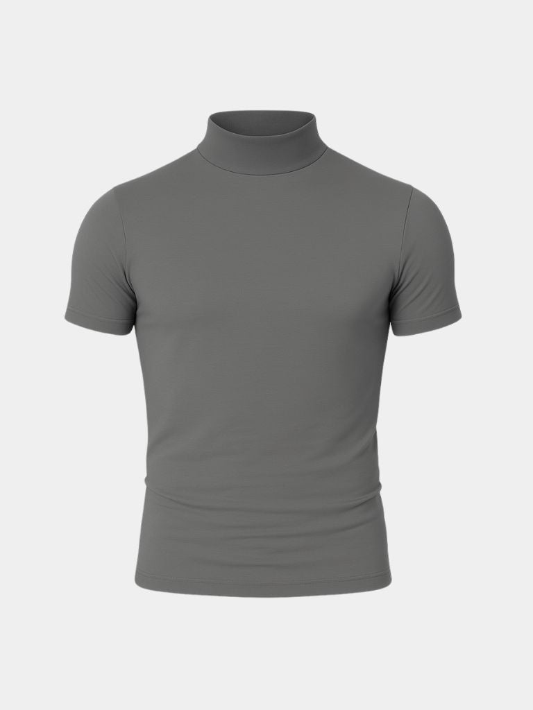 Solid Casual Turtle Neck T-Shirt for Men