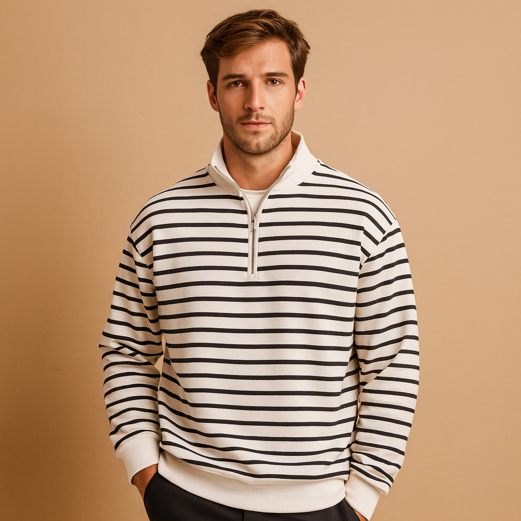 Striped half zip pullover for men | Elliot