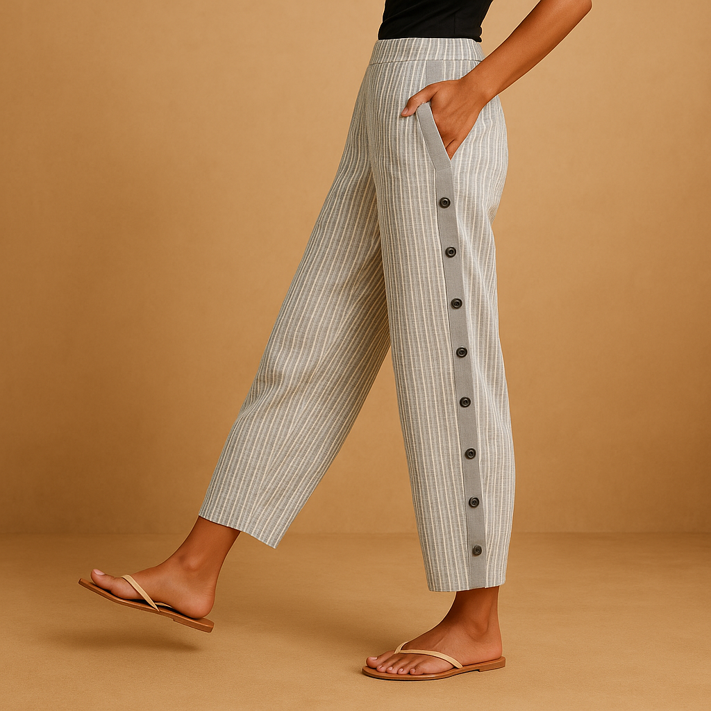 Striped high waist chic pants for women | Clara