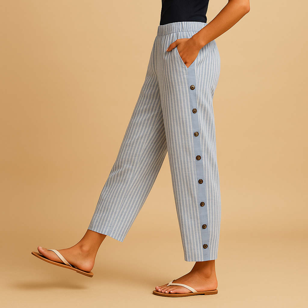 Striped high waist chic pants for women | Clara