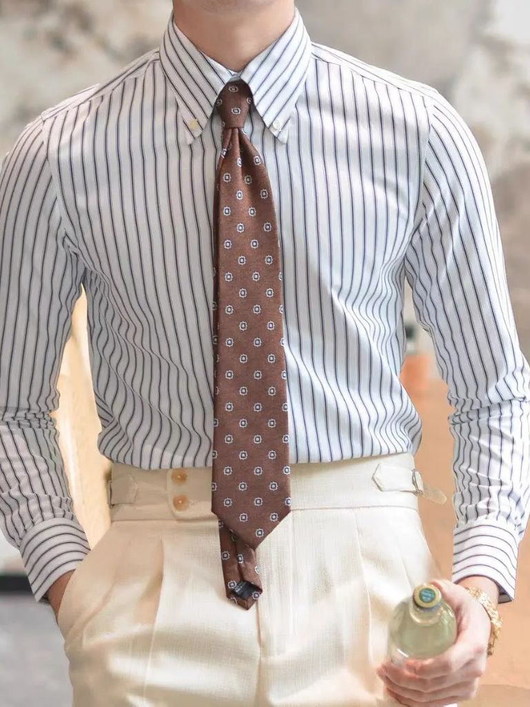 Striped Retro Shirt (Navy) for Men