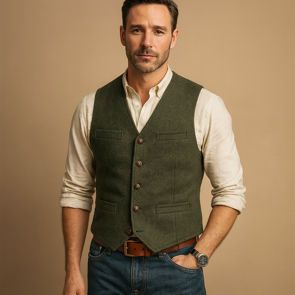 Stylish men’s waistcoat with buttons | Nathan