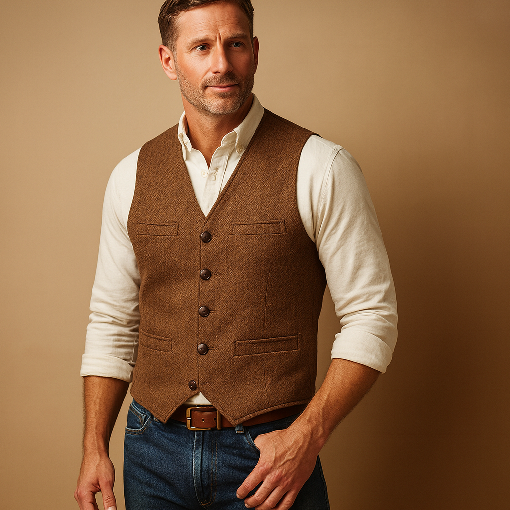 Stylish men’s waistcoat with buttons | Nathan