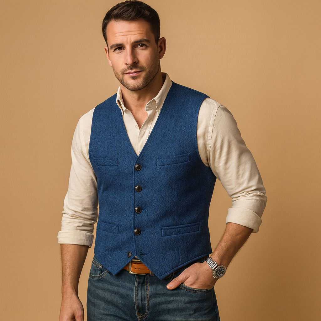 Stylish men’s waistcoat with buttons | Nathan