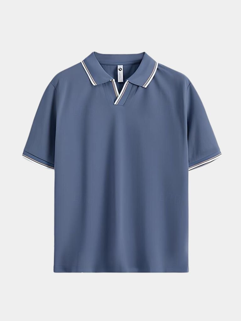 Timeless Black V-Neck Polo for Men