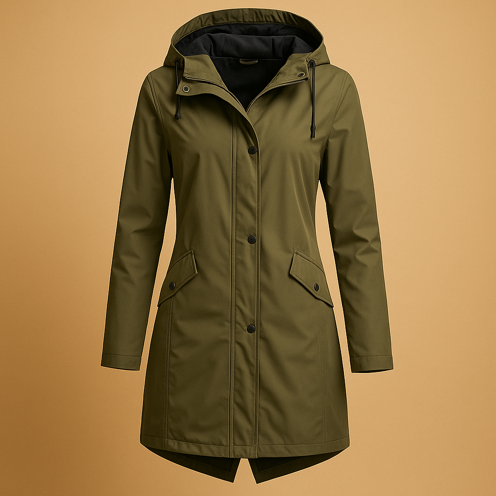 Transparent waterproof mackintosh with hood for women | Sapphire