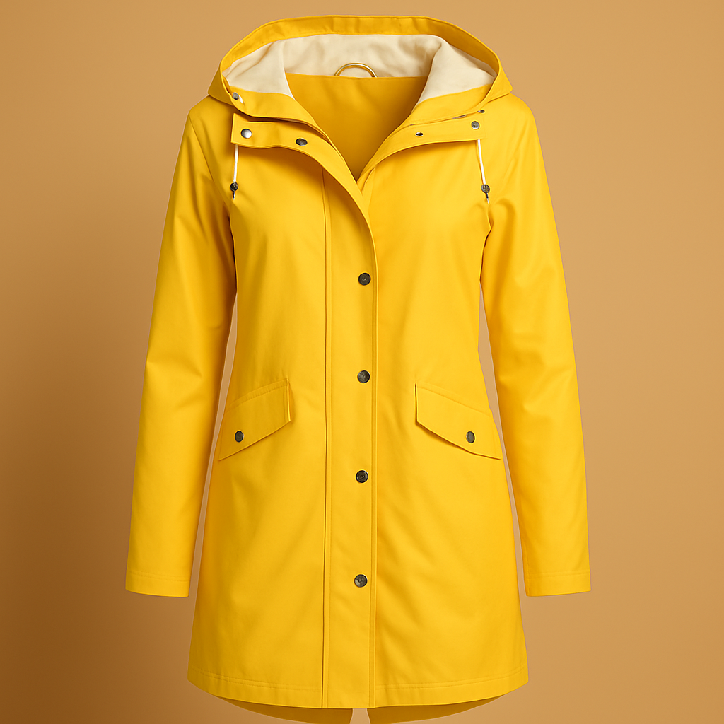 Transparent waterproof mackintosh with hood for women | Sapphire