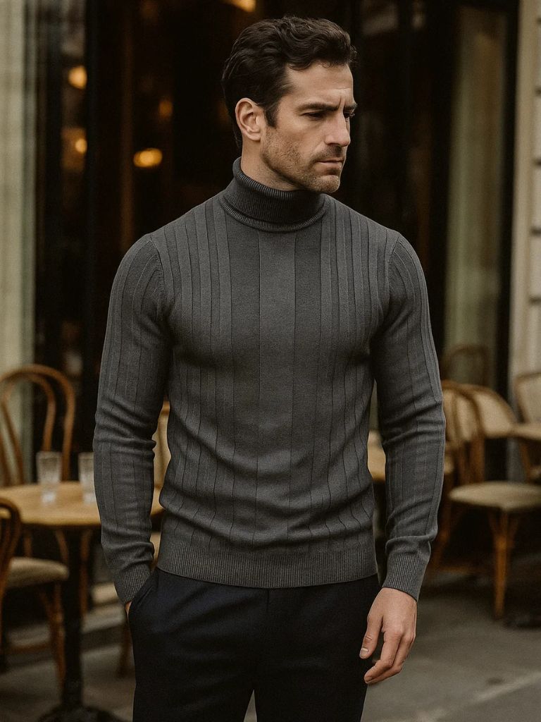 Turtleneck Knitwear Pullover Sweater for Men