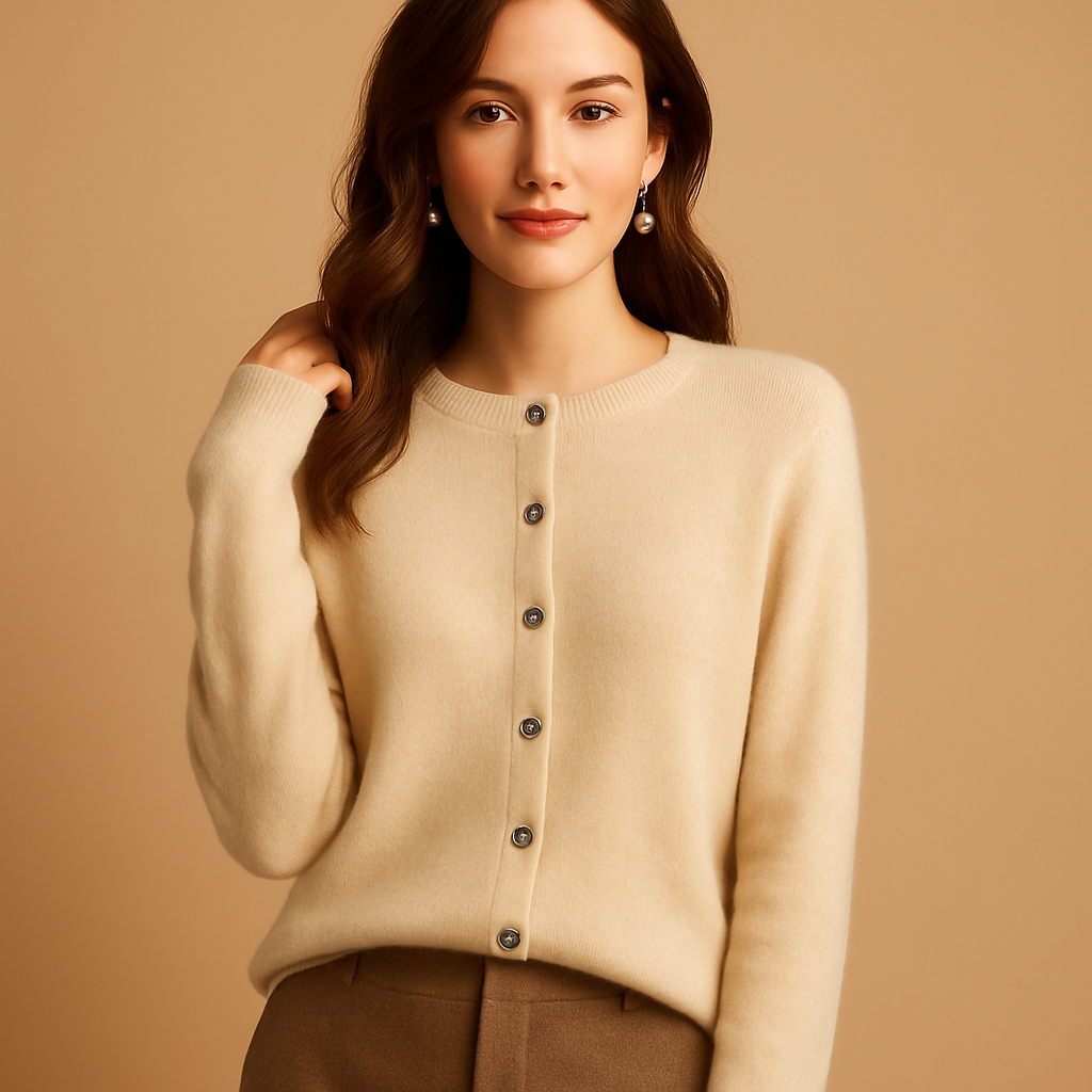 V-neck buttoned winter cardigan for women | Naomi