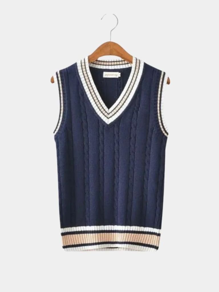 V Neck Elegant Knit Vest for Men