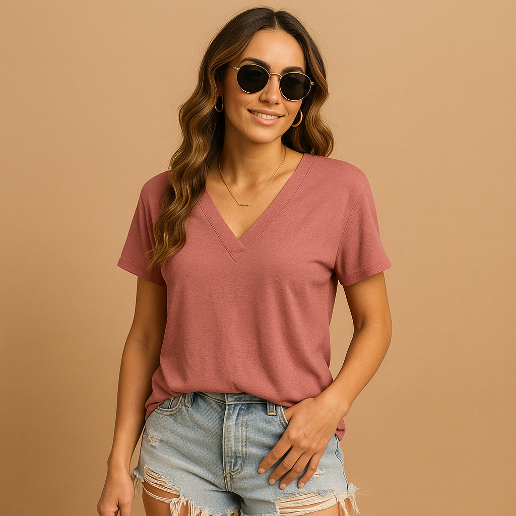 V-neck puff sleeve blouse for women | Lila