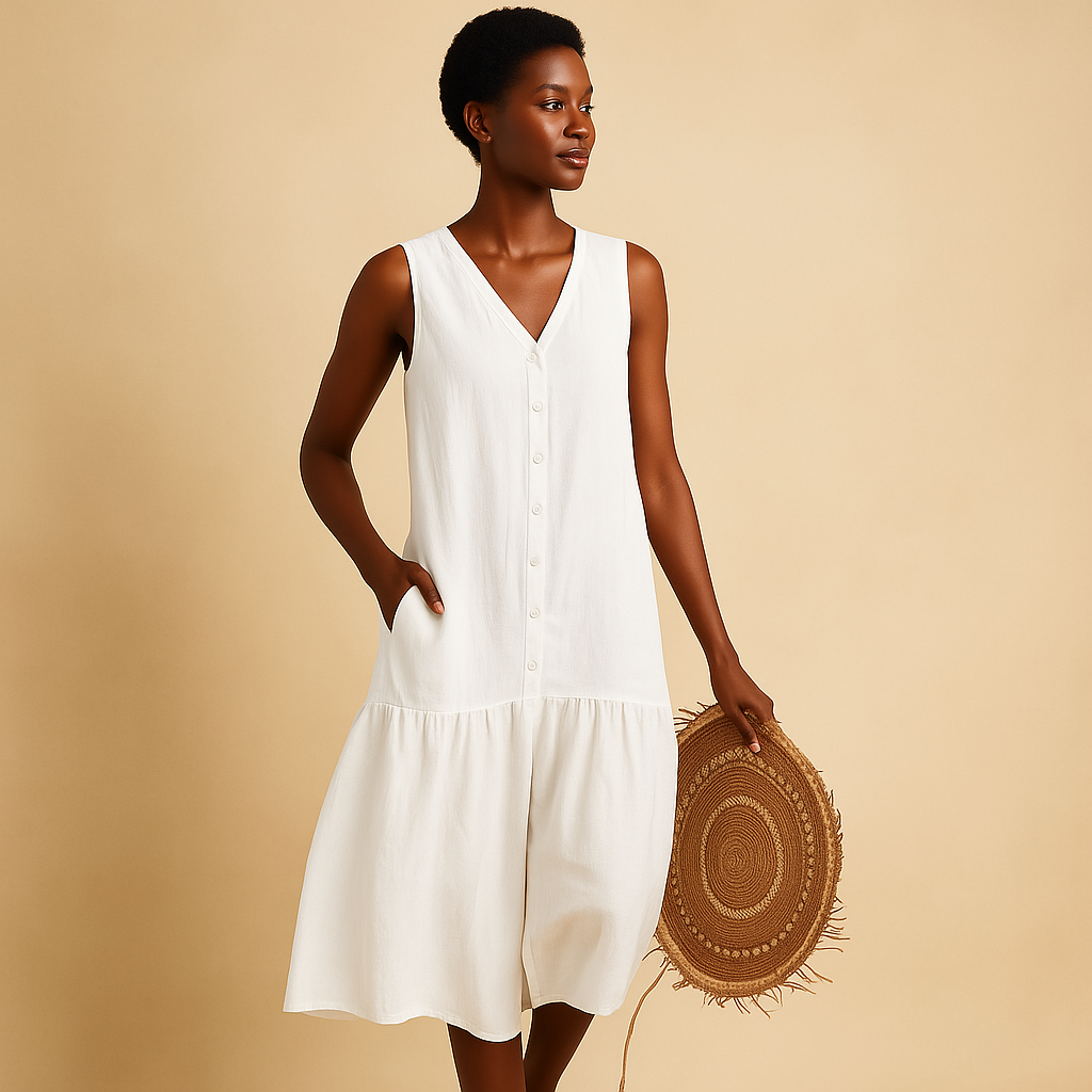 V-neck summer dress with breezy fit for women | Elodie