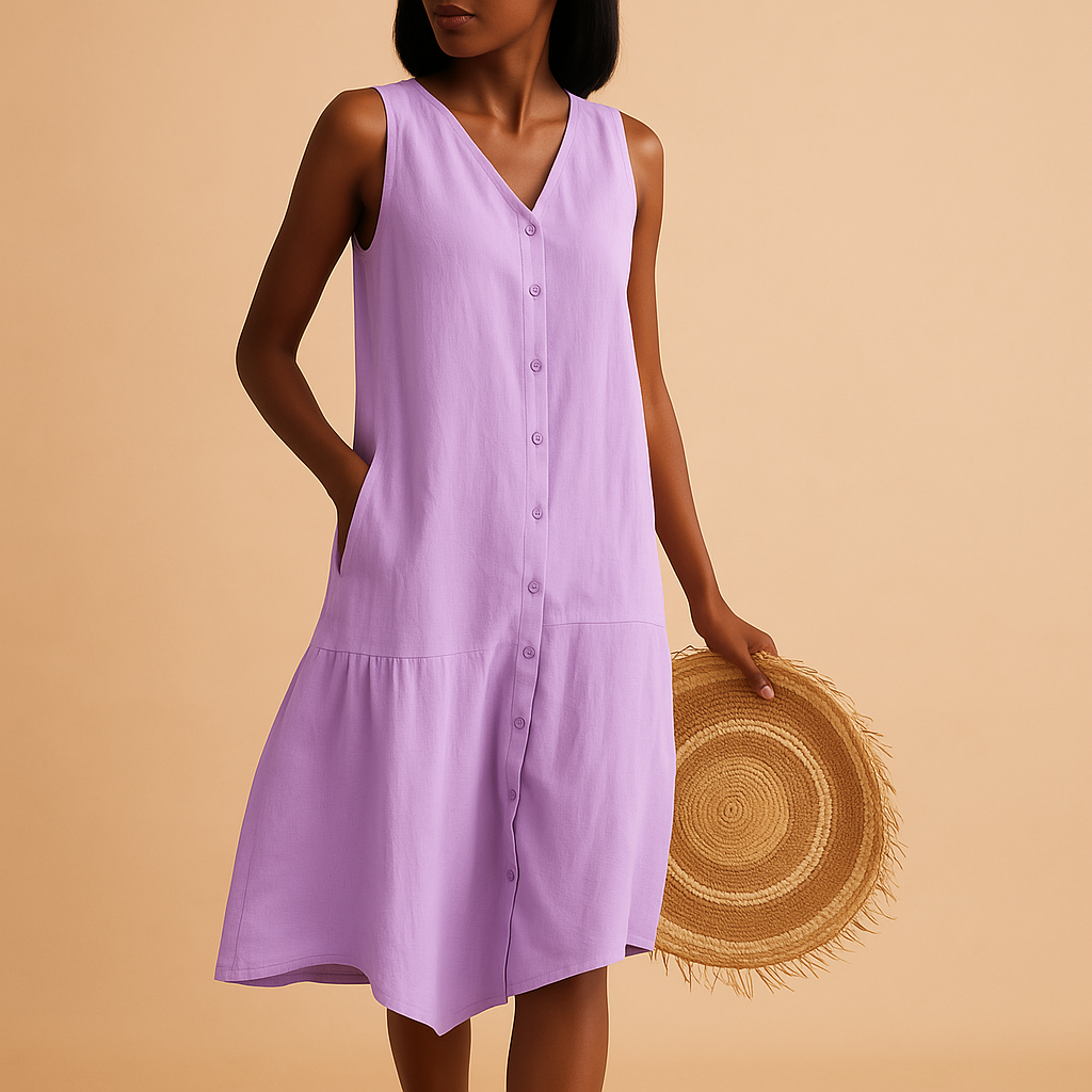 V-neck summer dress with breezy fit for women | Elodie