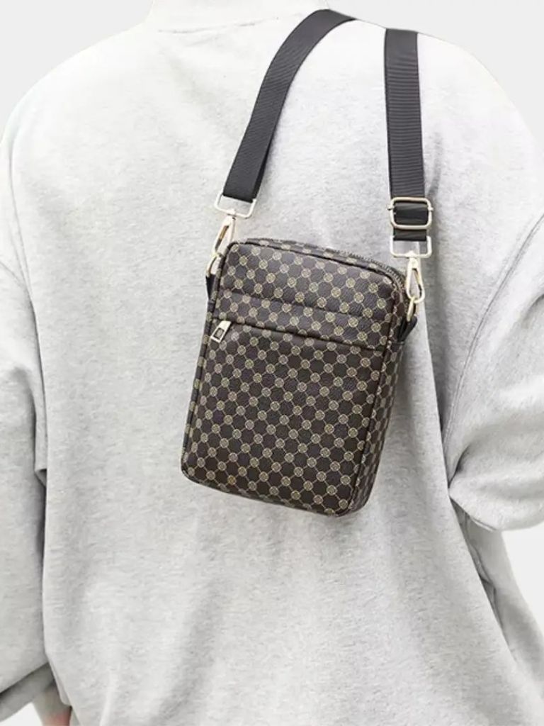 Vintage Pattern Mini Shoulder Bag for Men