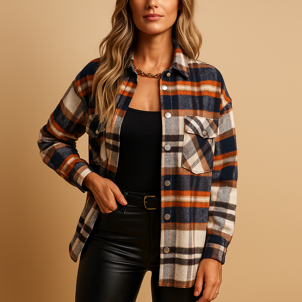 Warm plaid jacket for women | Lyla