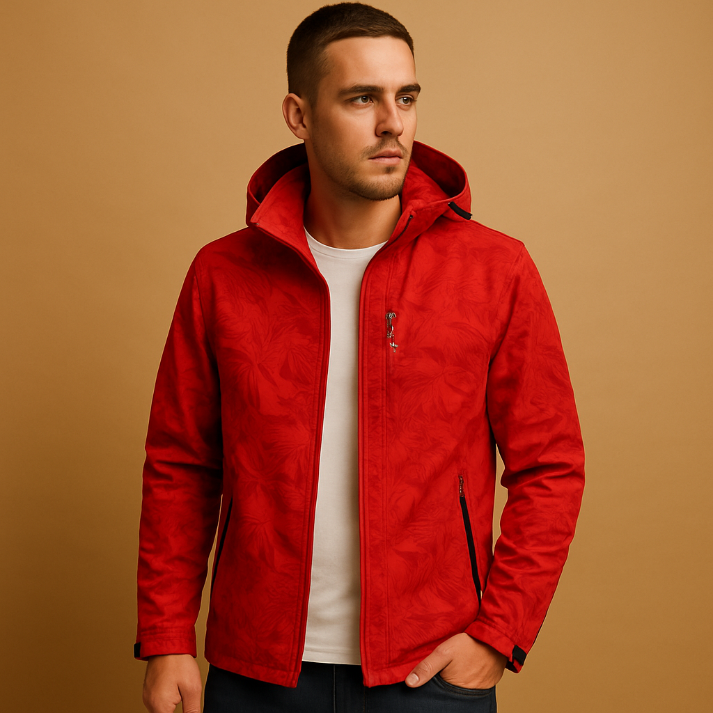 Waterproof jacket with leaf pattern for men | Elliot