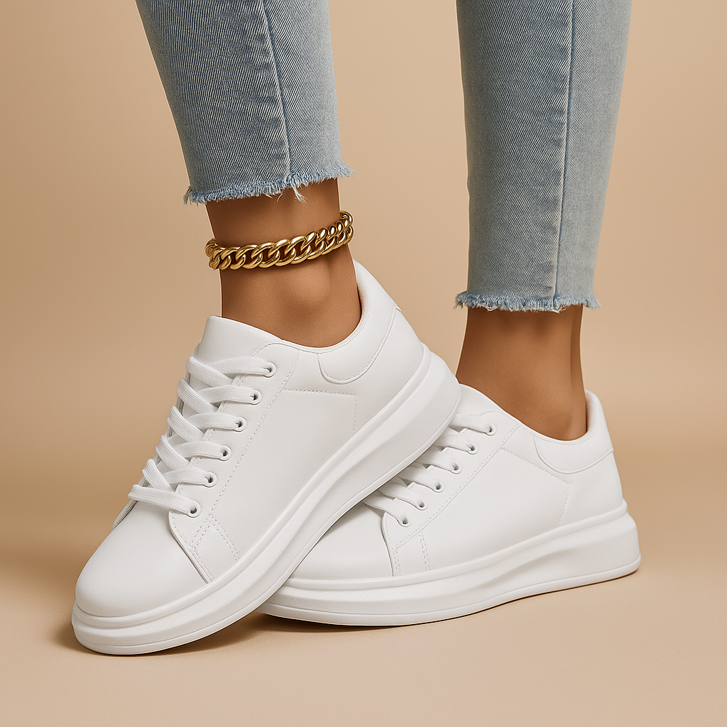 White leather sneakers for women | Clara