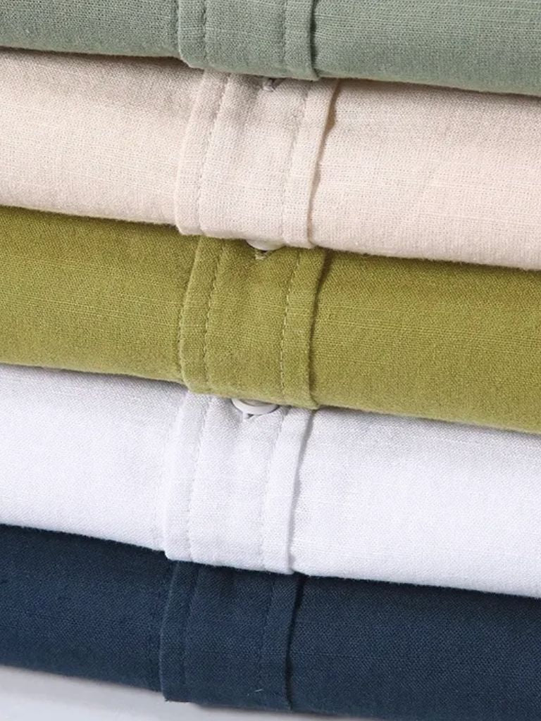 White Wellspring Linen T-Shirt for Men