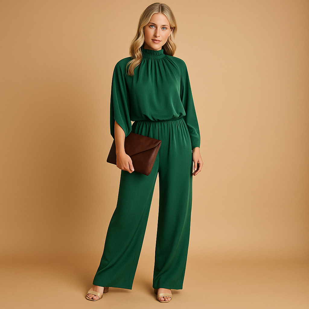 Wide-leg long sleeve jumpsuit for women | Veerle