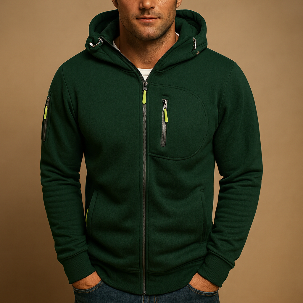 Zipped hoodie with hood for men | Lucas