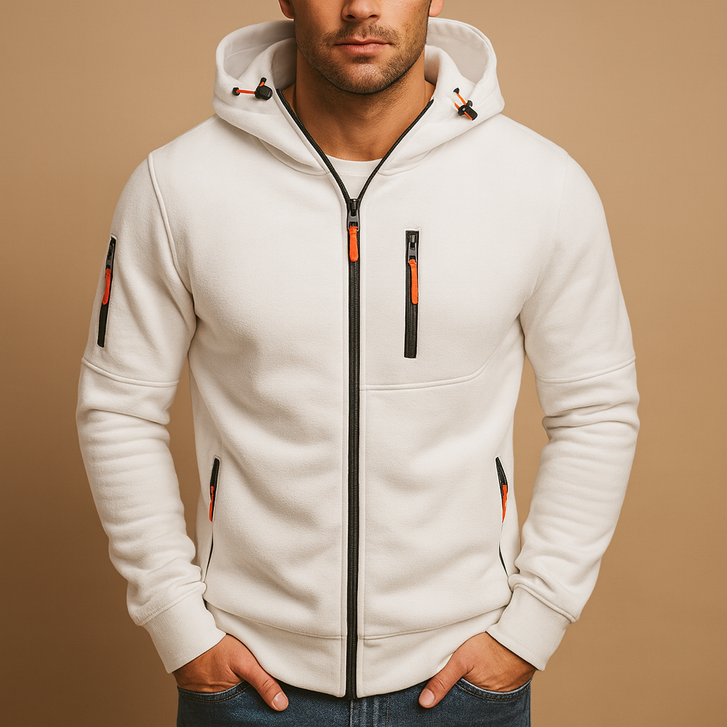 Zipped hoodie with hood for men | Lucas