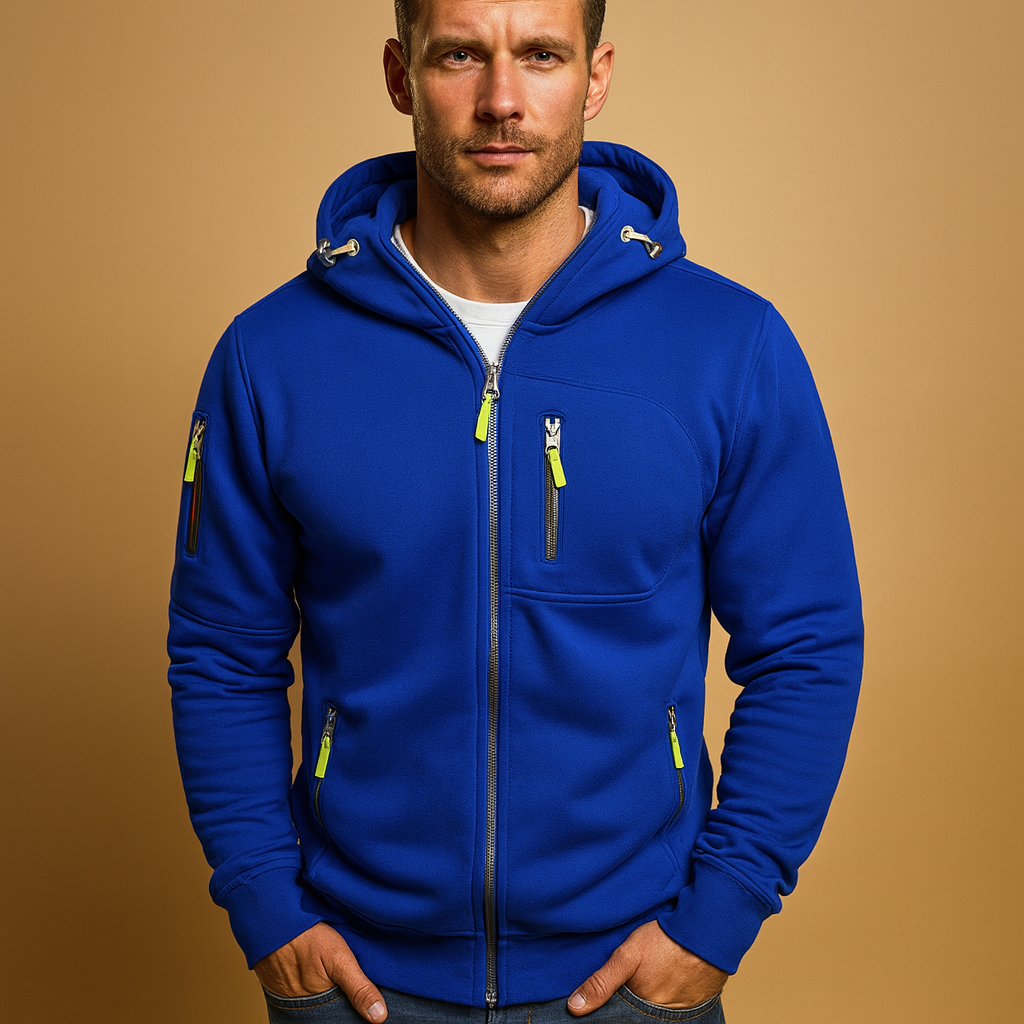 Zipped hoodie with hood for men | Lucas